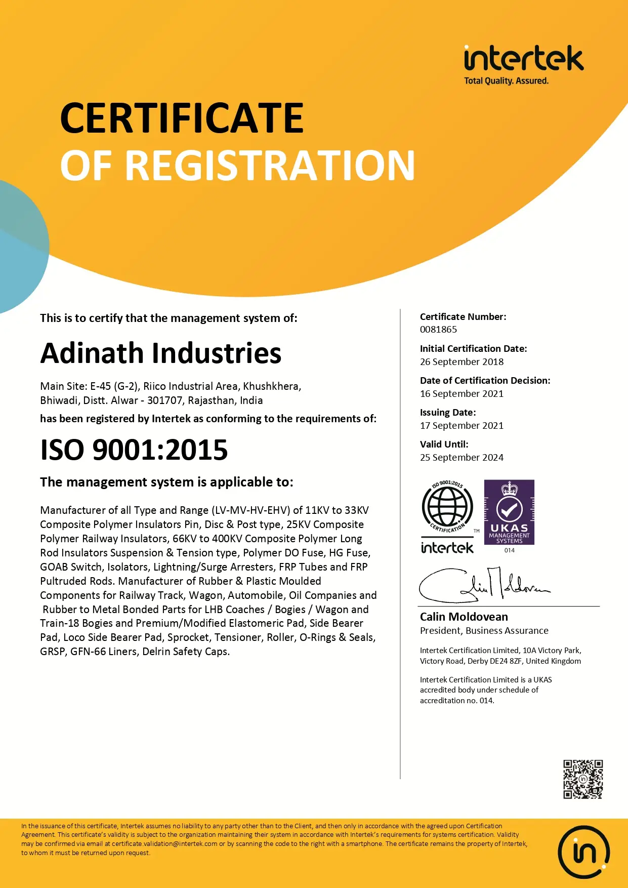 ISO-Certificate